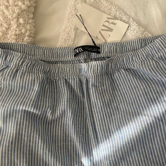 Zara Light Blue Pyjama style pants / beach pants - Picture 3 of 4
